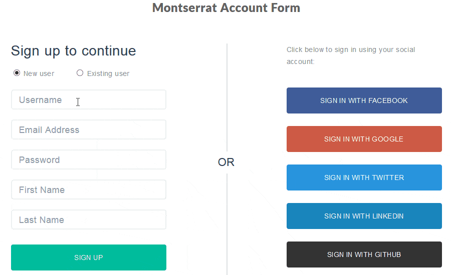 Montserrat Account Form