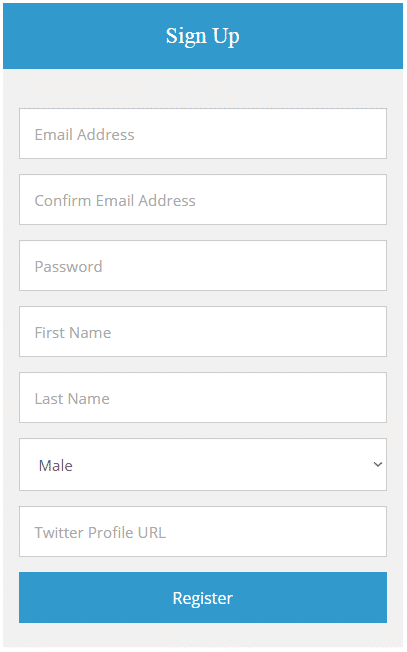 Memories powered registration form