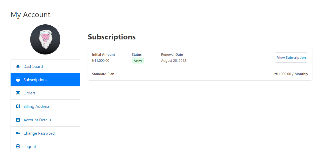 Subscription Management By Customers ProfilePress