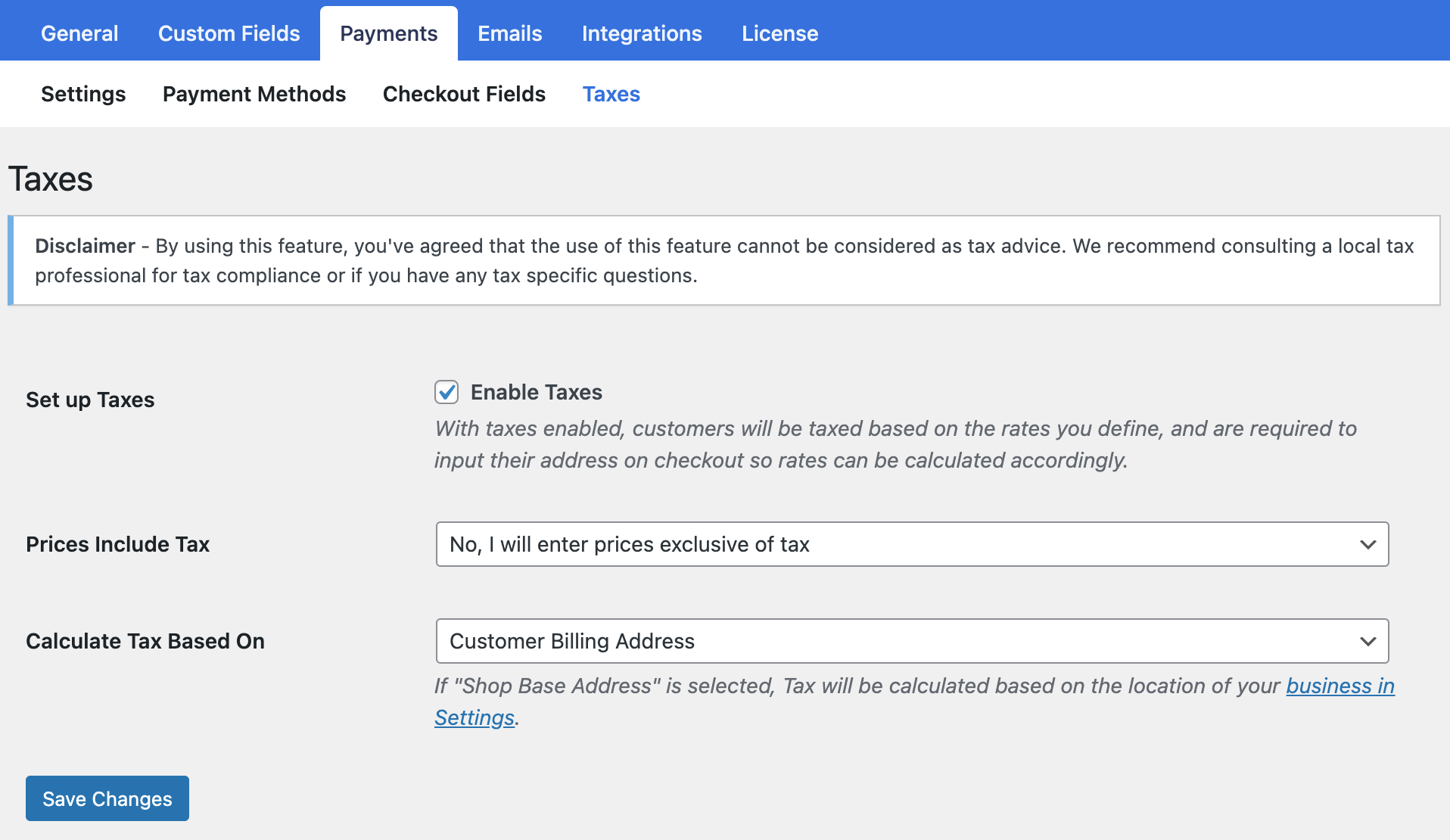 Enabling Taxes in ProfilePress