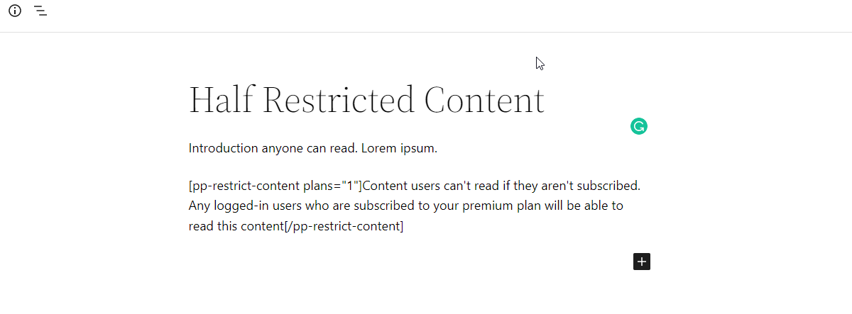 20. Content Restriction Shortcode In Action