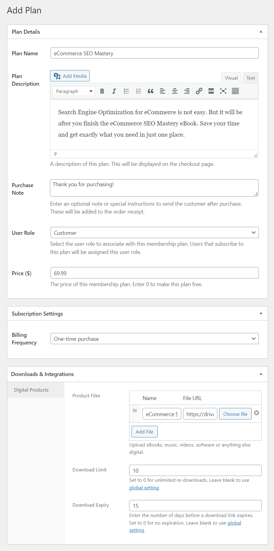 adding membership plans using profilepress