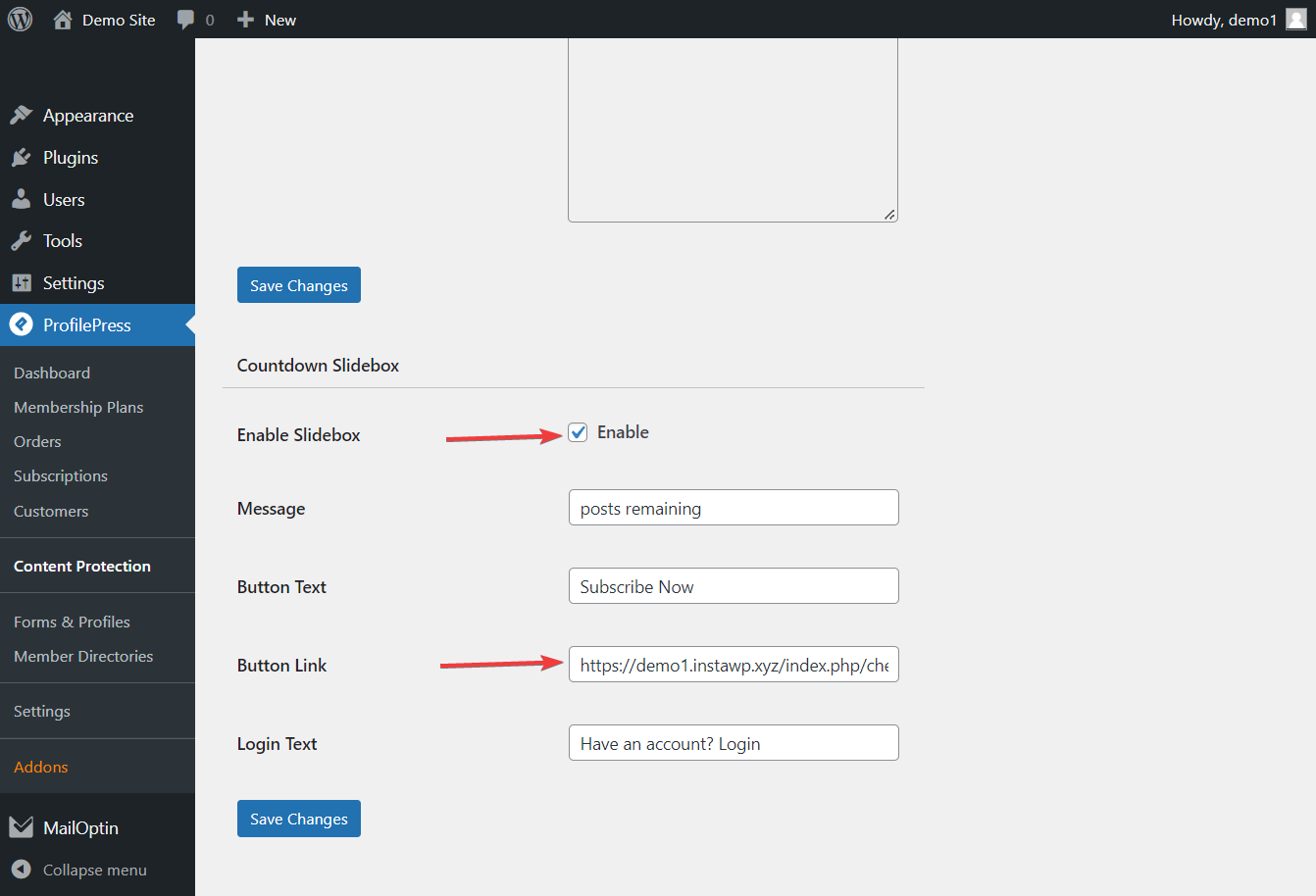 enable countdown slidebox paywall - WooCommerce paywall