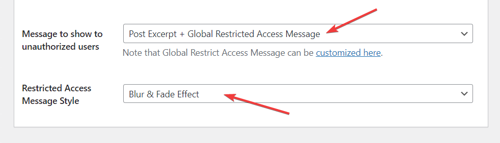 restrict message style paywall