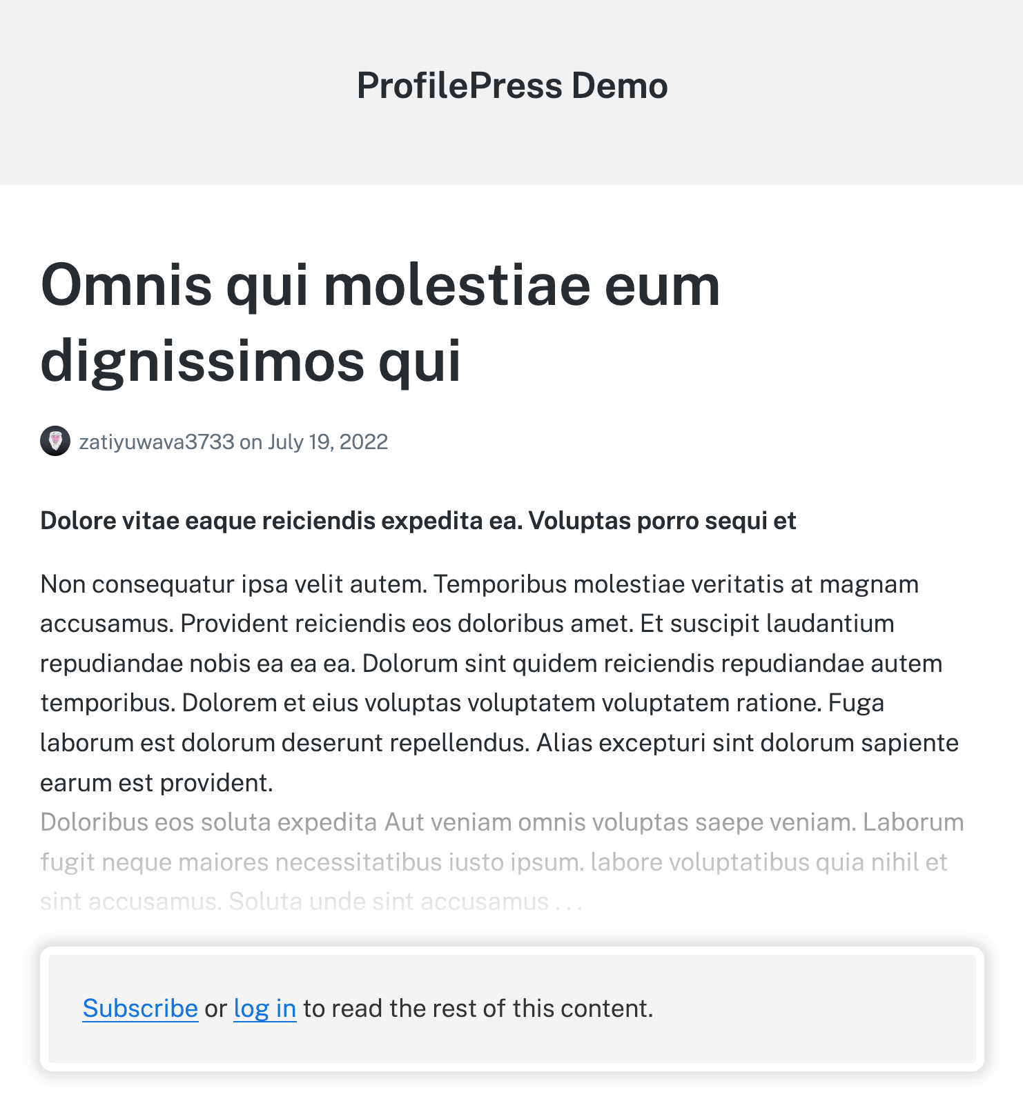 WordPress meter paywall demo content