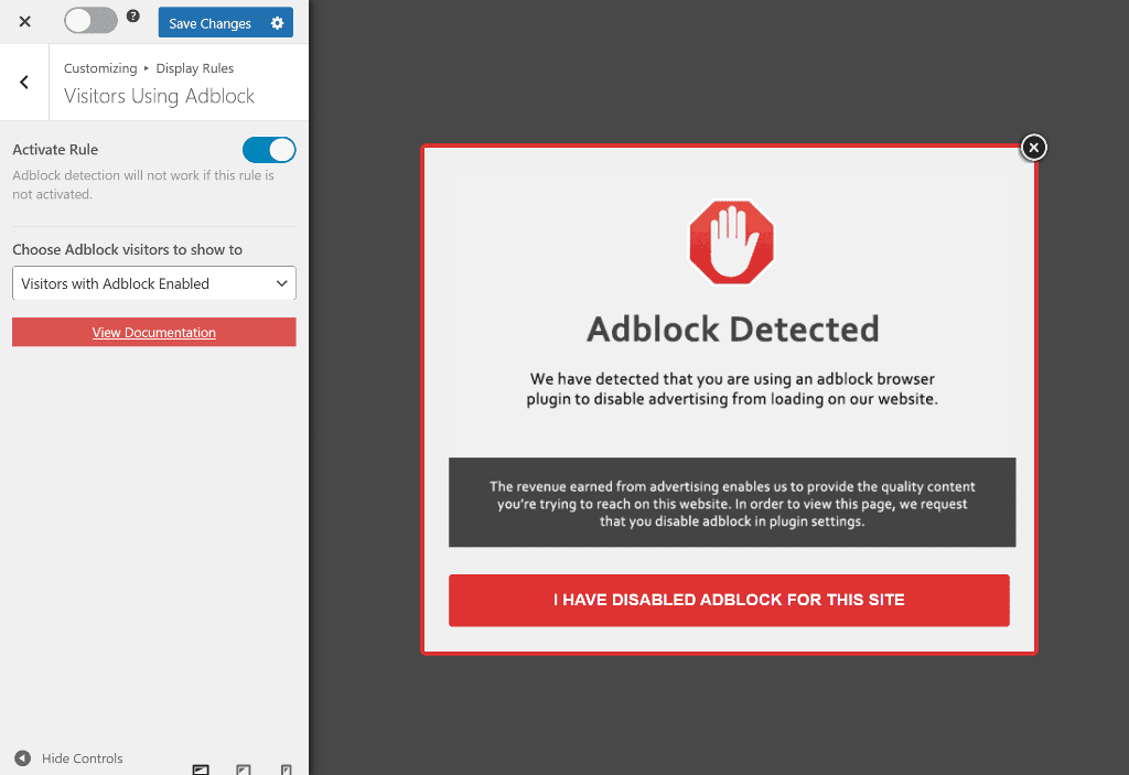 Enable Visitors with Adblock enabled