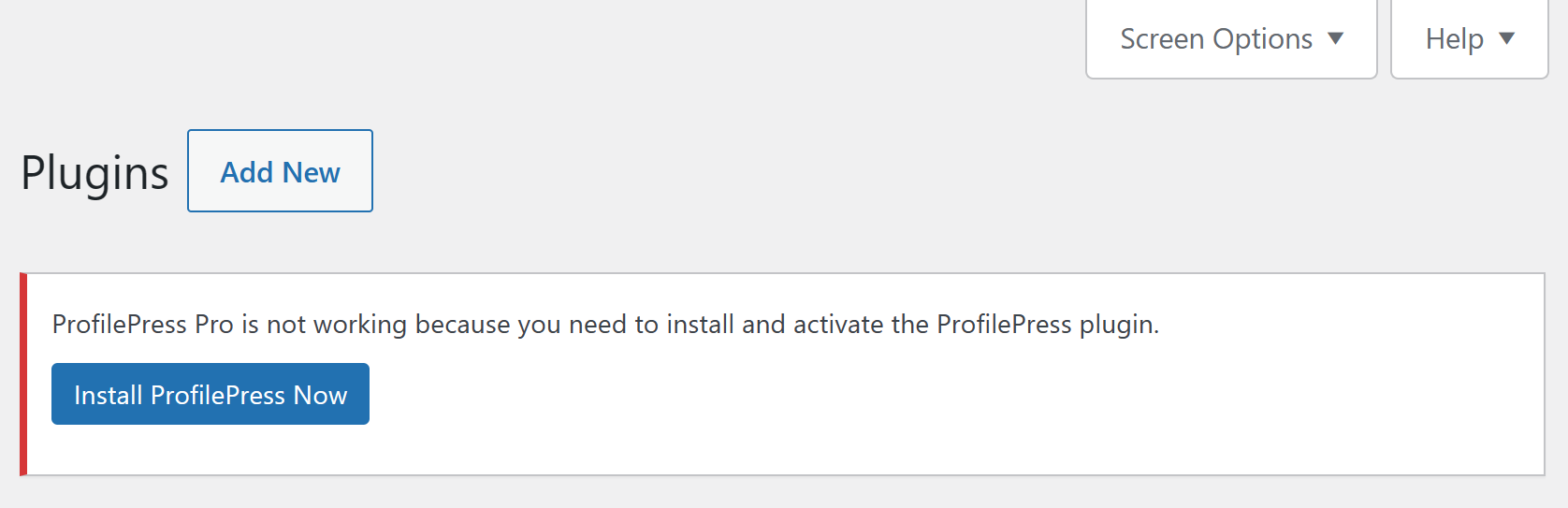 Install core version of ProfilePress