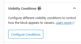 click the ‘Visibility Conditions’ section