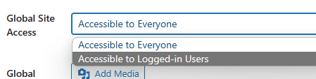select ‘Accessible To Logged-In Users’