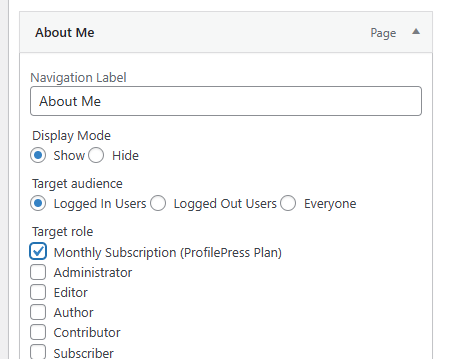 select Logged In Users as the target audience