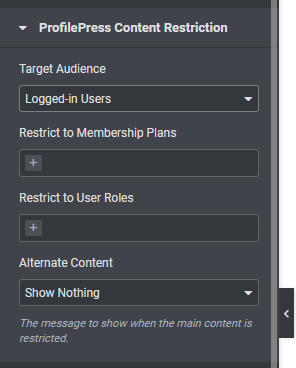 select ‘Logged In Users’ as the Target Audience