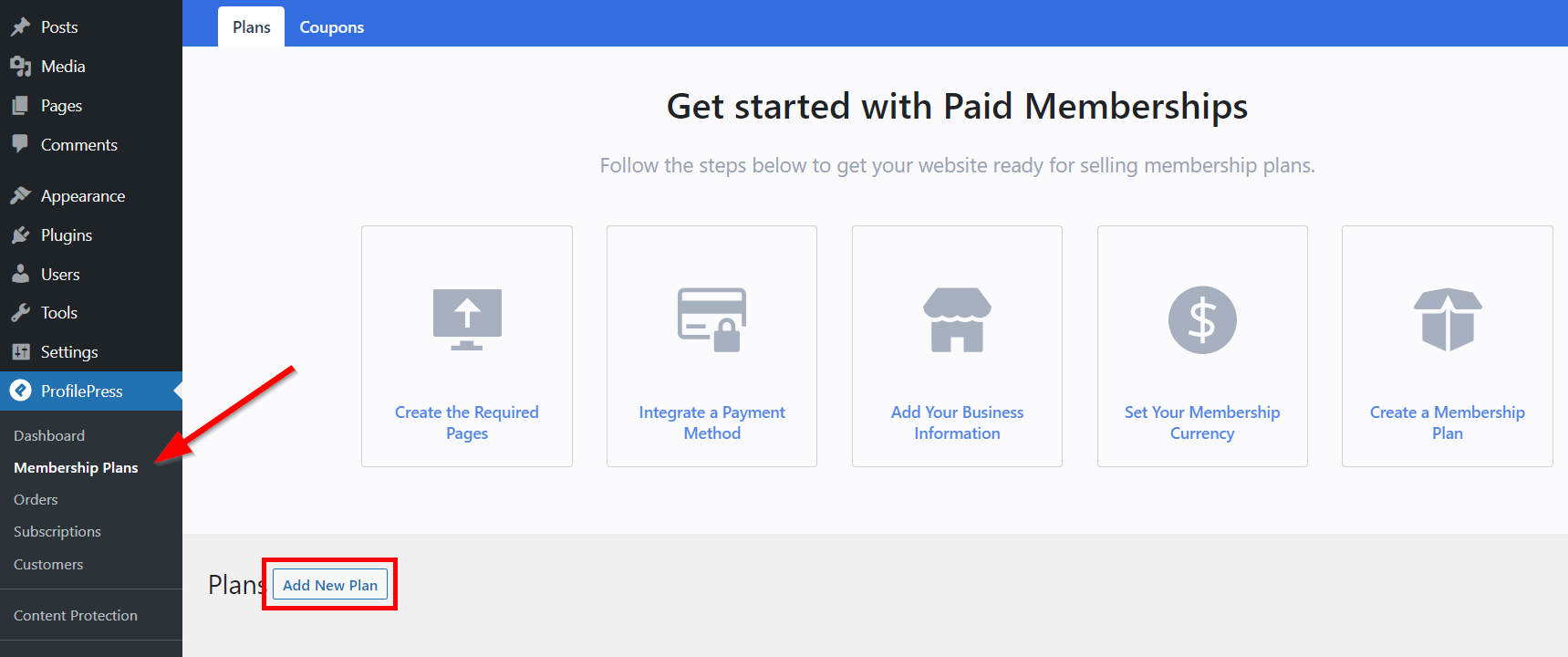 add new profilepress membership plan