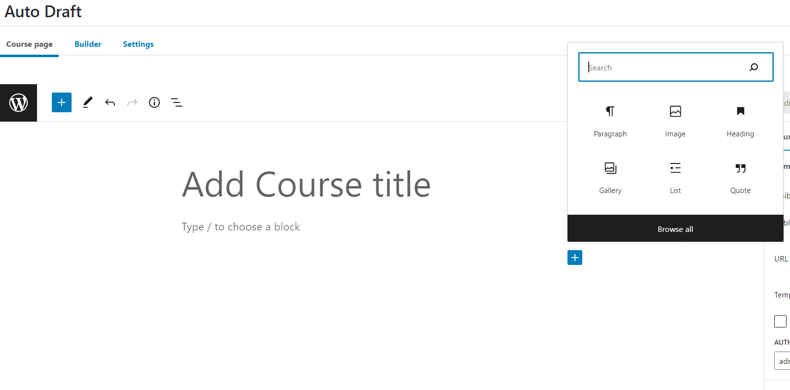 course content and title learndash content page