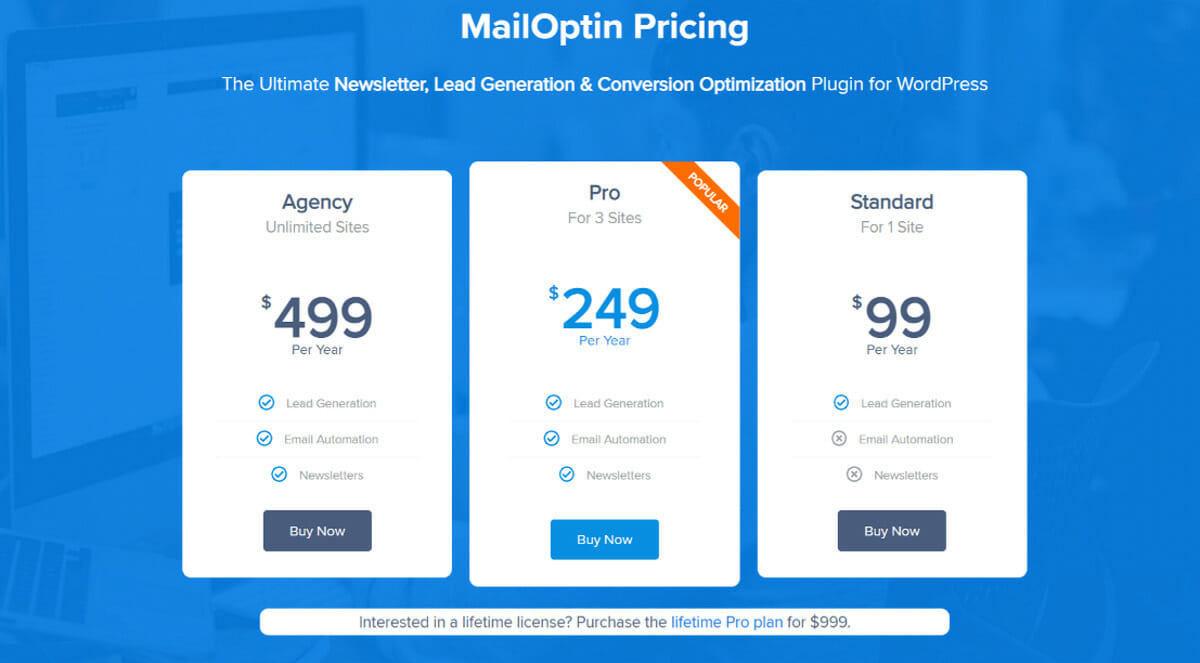 Mailoptin Pricing