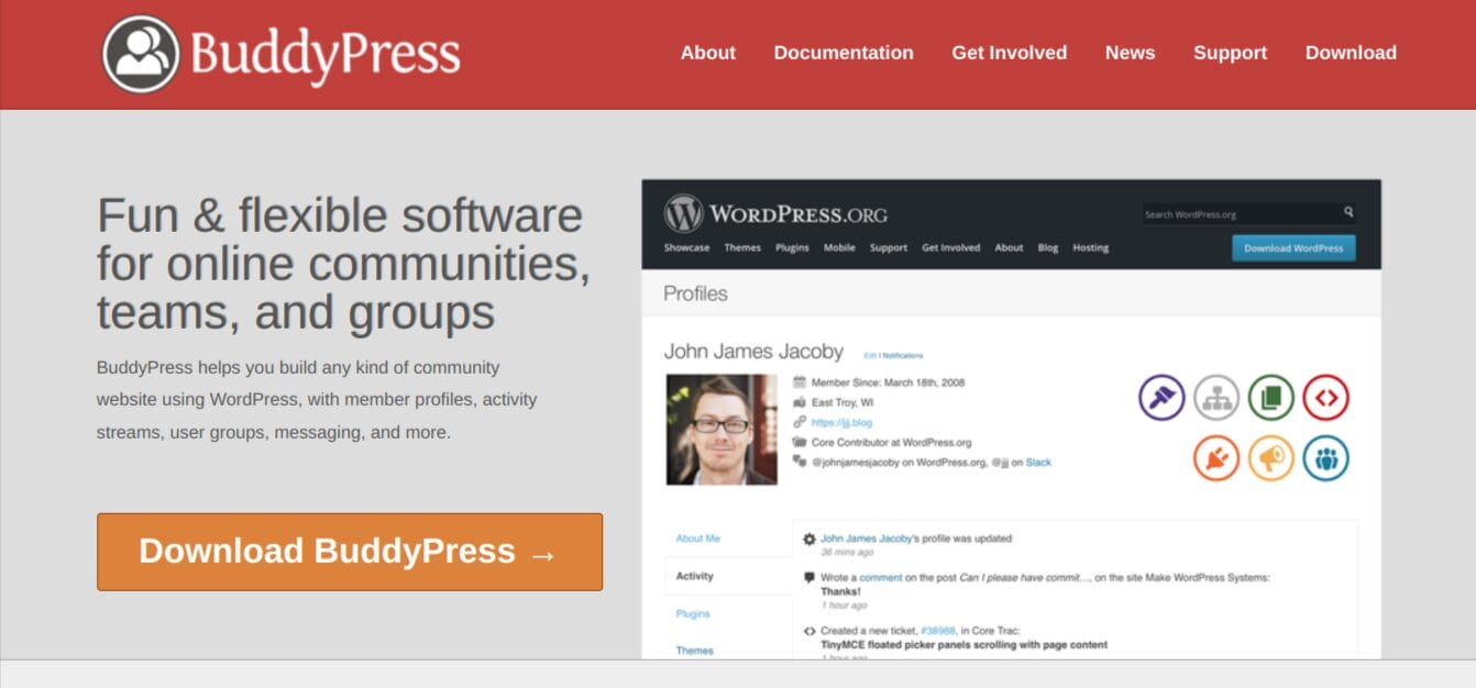 Social network and WordPress community plugin