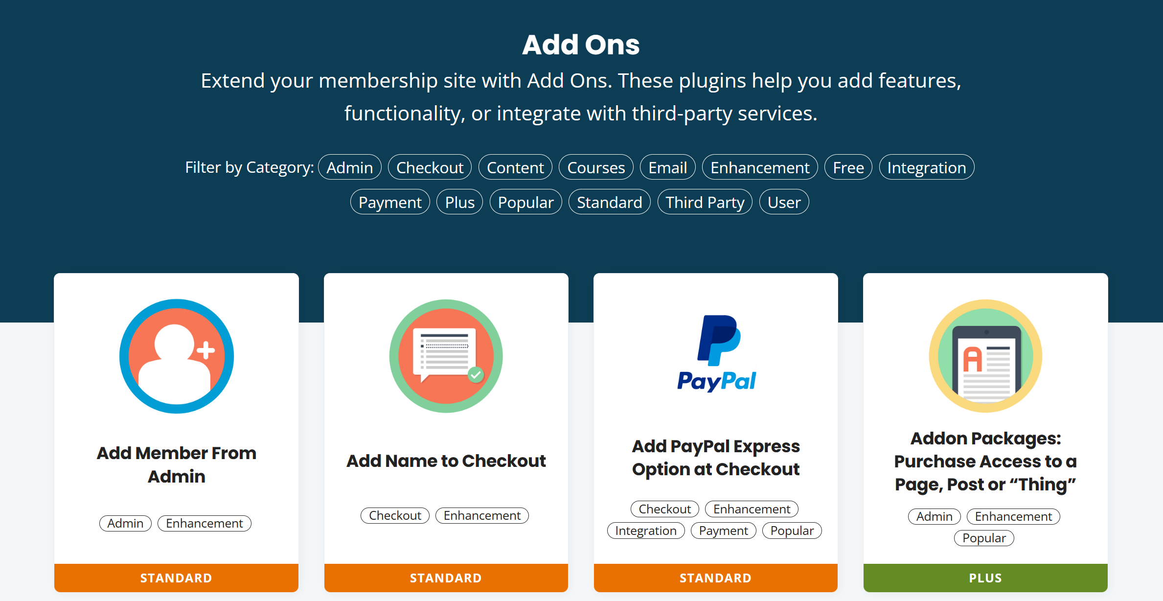 Paid Memberships Pro addons and integrations
