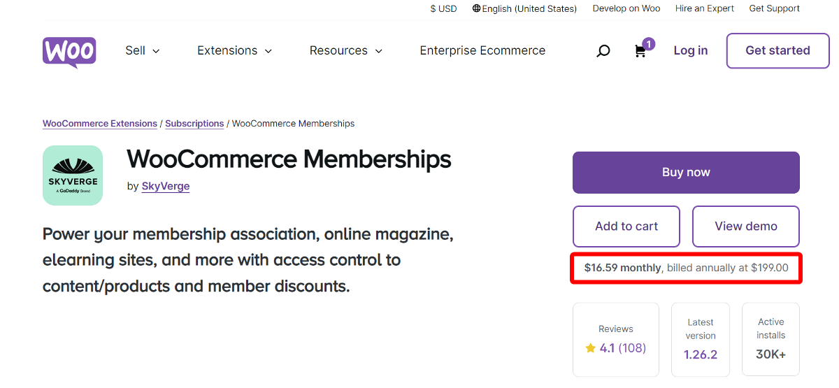 WooCommerce Memberships pricing