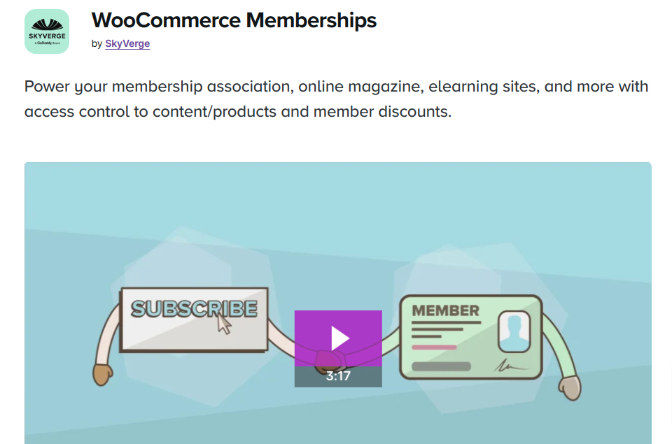 WooCommerce Memberships plugin