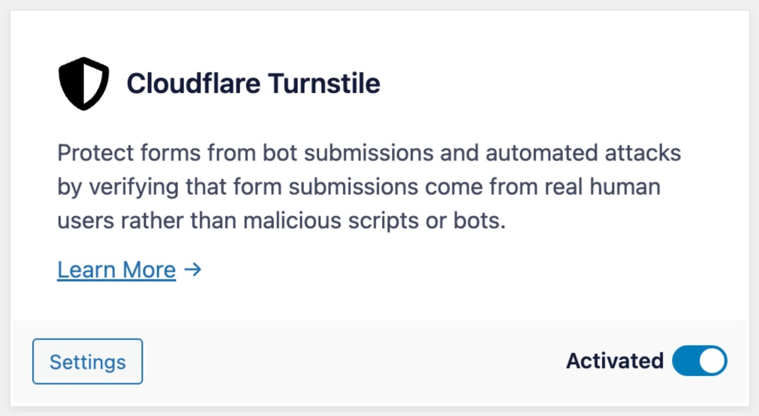 Enable Cloudflare Turnstile in WordPress