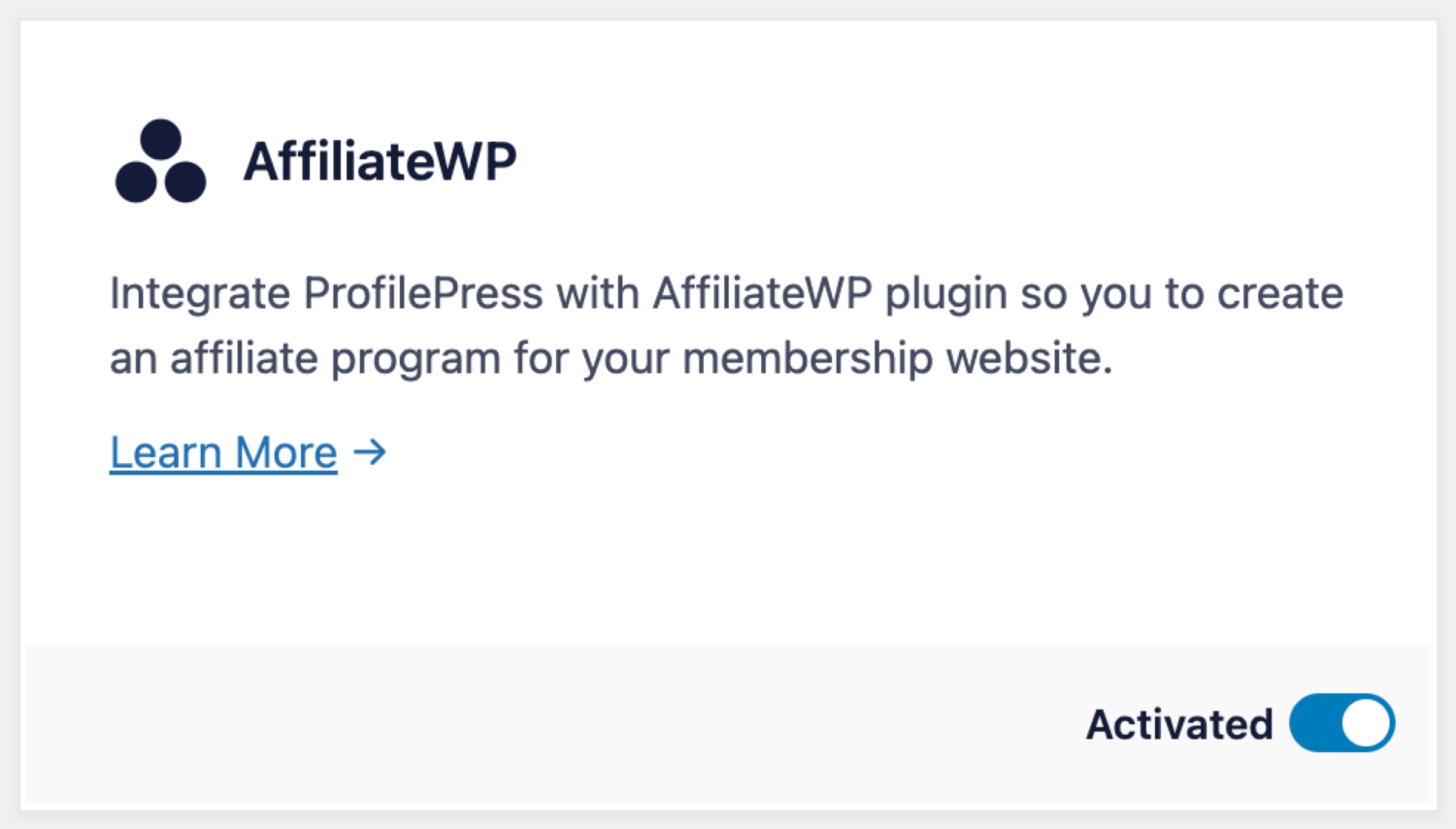 Enable AffiliateWP addon