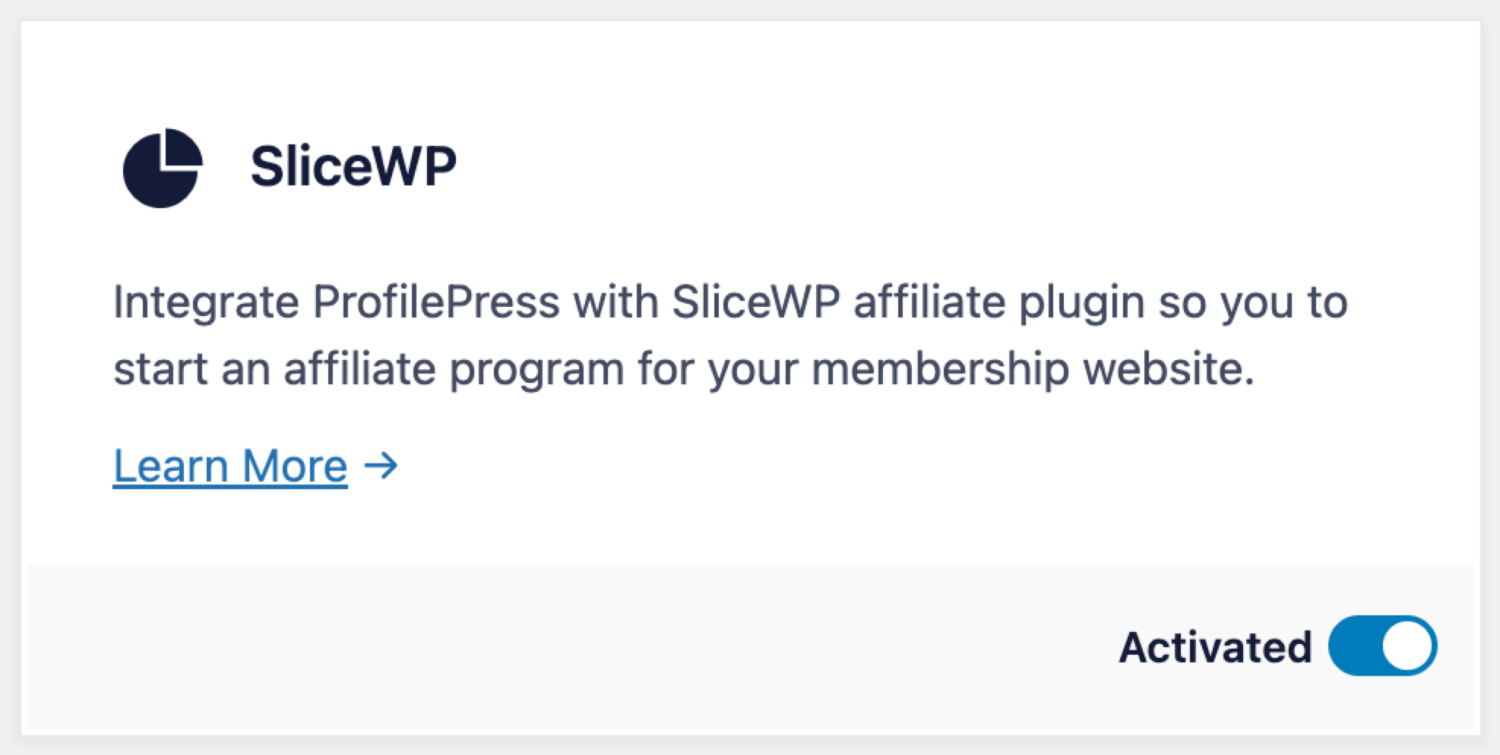 Enable SliceWP addon
