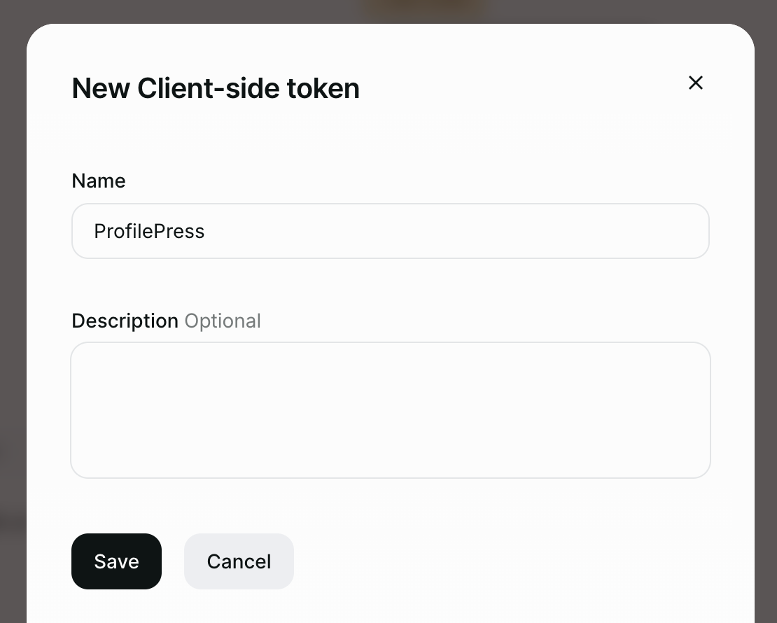 Paddle - create client token