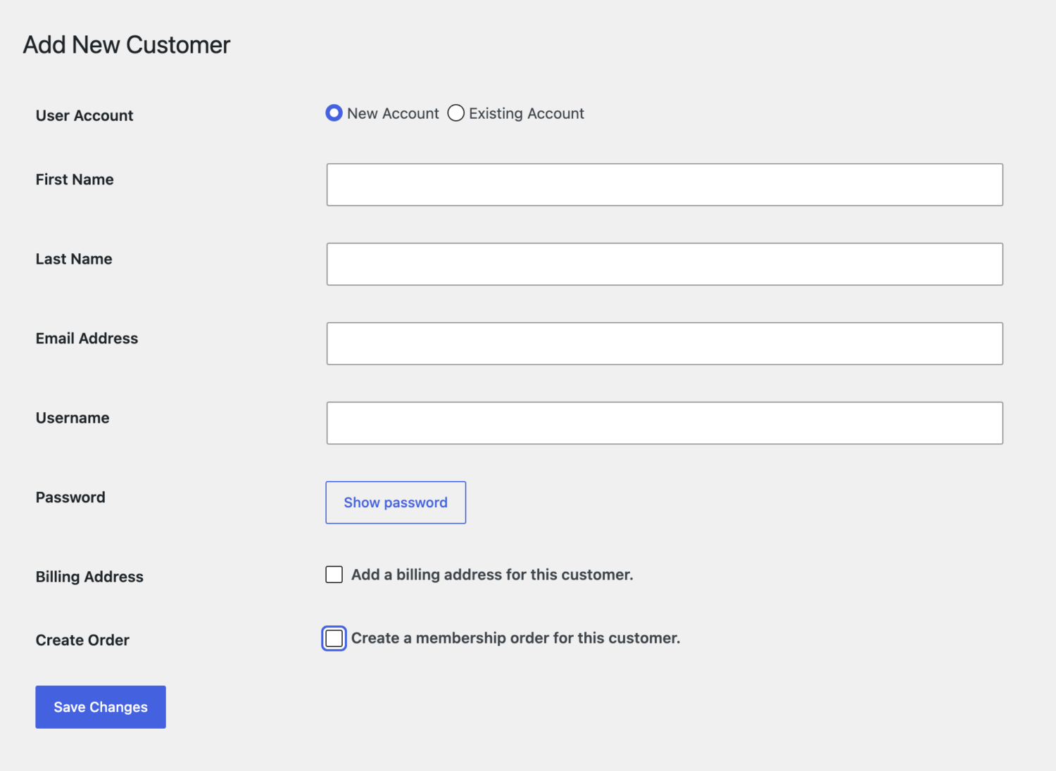 Add a new Customer and order - ProfilePress