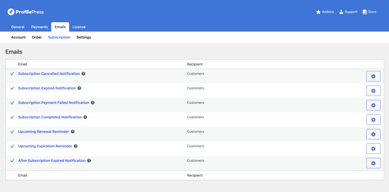 ProfilePress Subscription Emails
