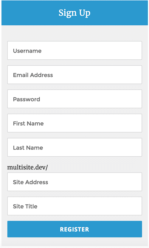 Create new user account and site with custom multisite registration form
